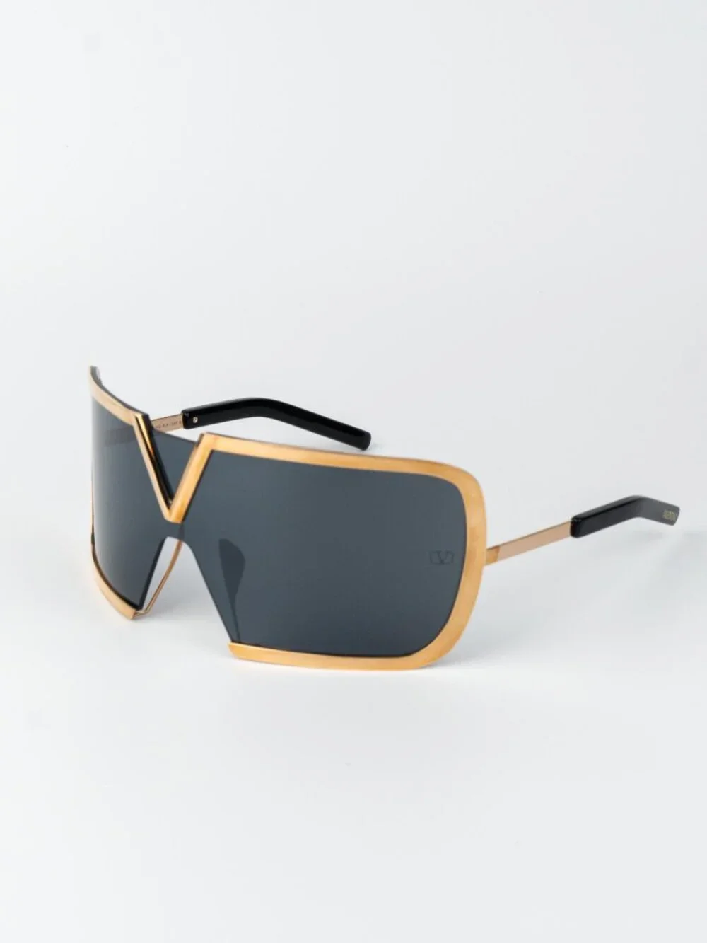 Valentino Women Sunglasses Titanium Gold Grey Mask V-ROMASK VLS-120A 146